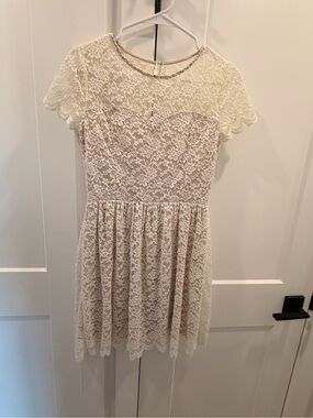 Express Cream Lace Overlay Girls' Dress